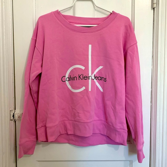 Pink Calvin Klein Jeans Crewneck Sweatshirt - Picture 1 of 7
